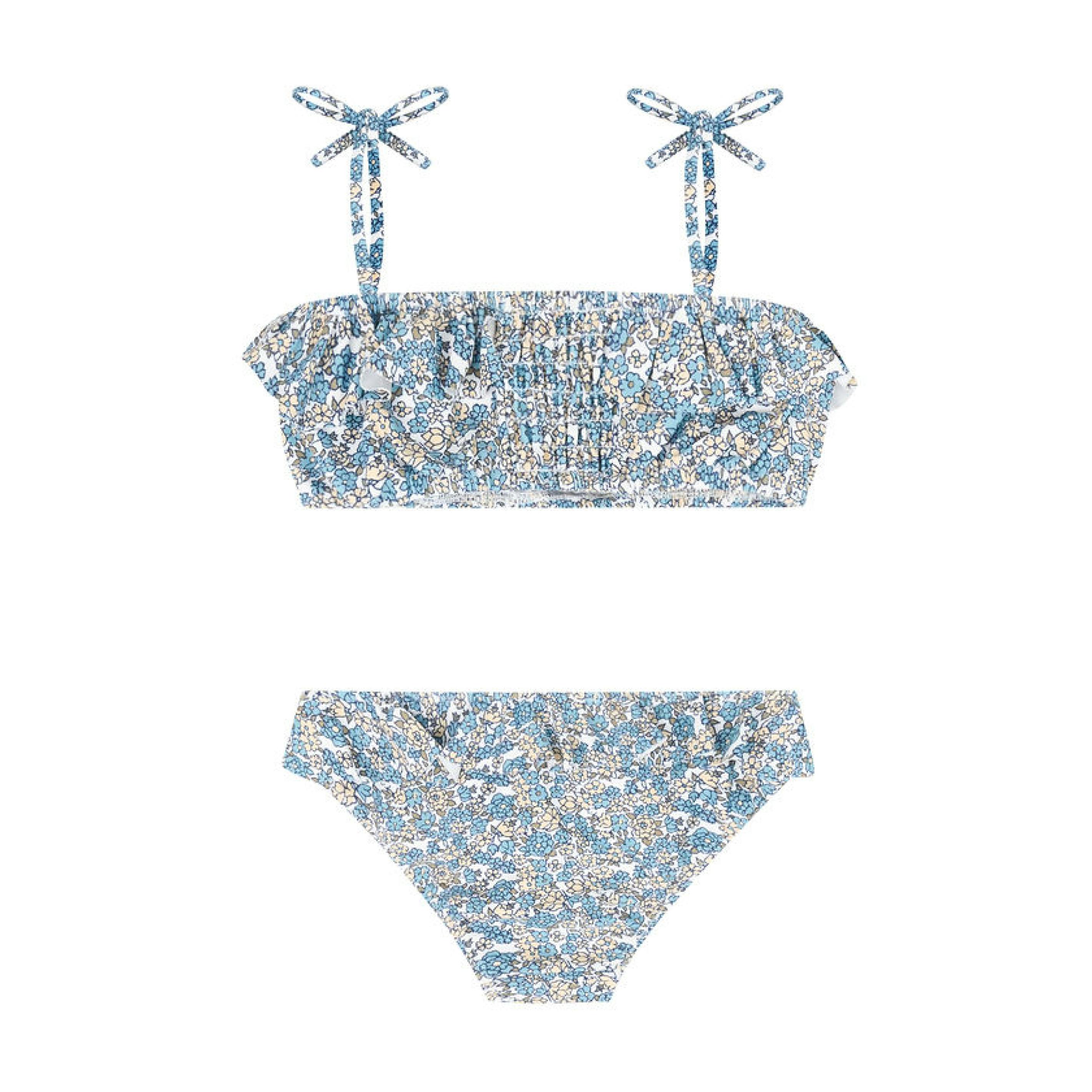 girls original slate floral bandeau bikini