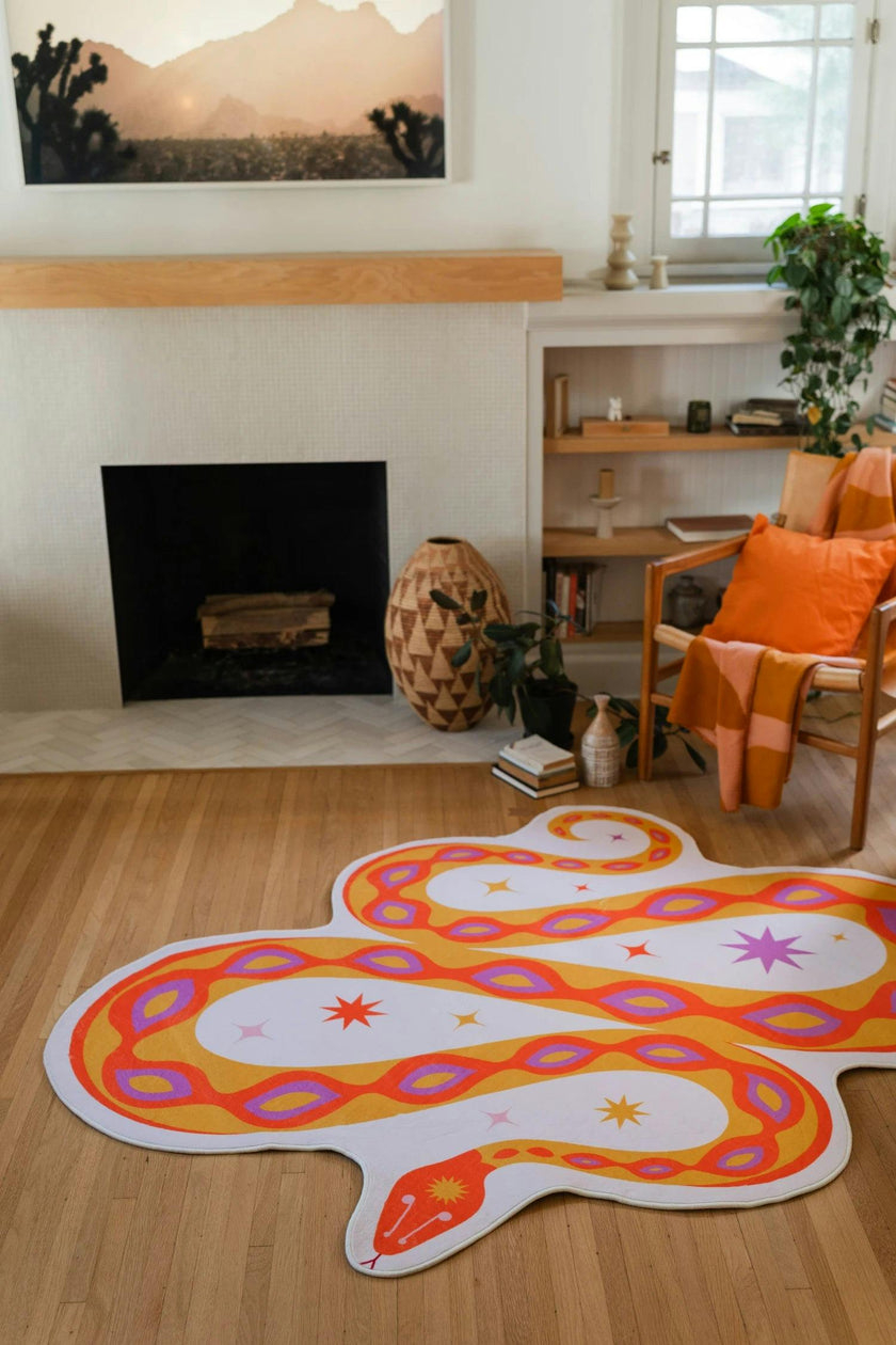 Abstract Snake Rug by Jessica Miller