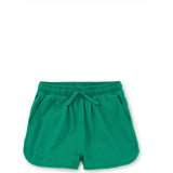 Pom-Pom Rounded Edge Drawstring Gym Shorts, Green