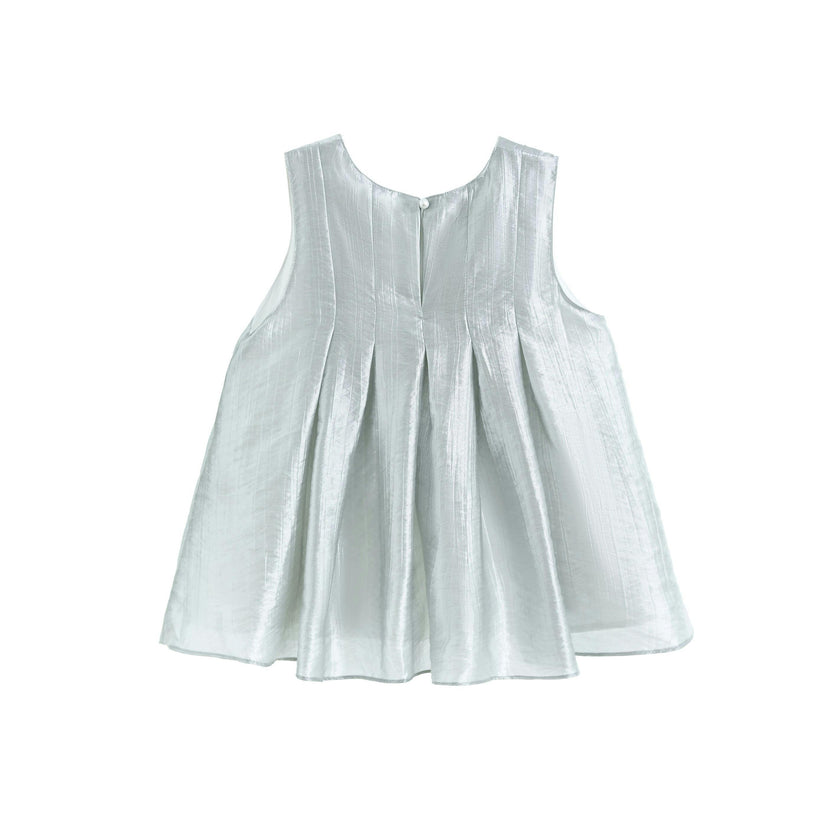Metallic Ruffle Bow Sleeveless Top & Skirt Set