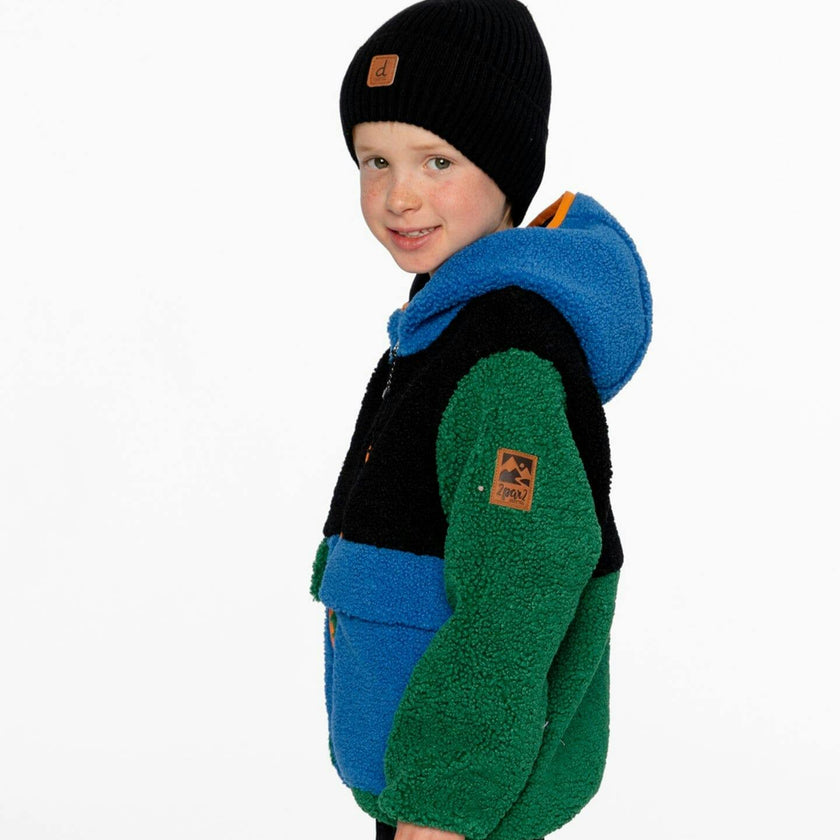 Sherpa Jacket Blue Colorblock