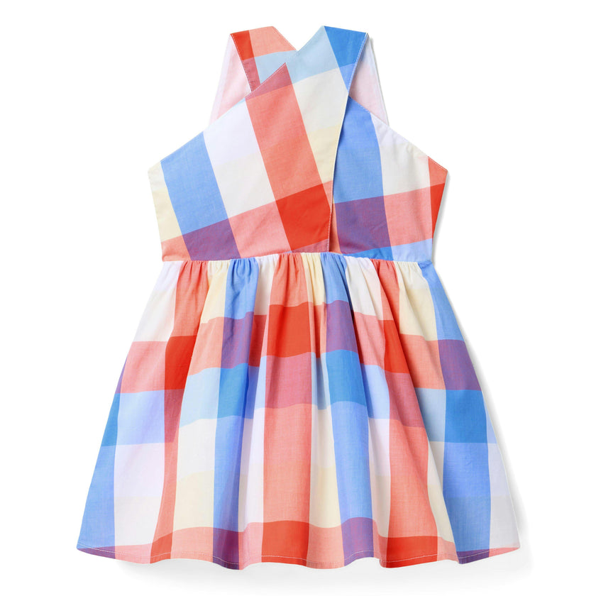 Plaid Halter Dress, multicolor