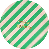 Stripe Happy Birthday Dinner Plates