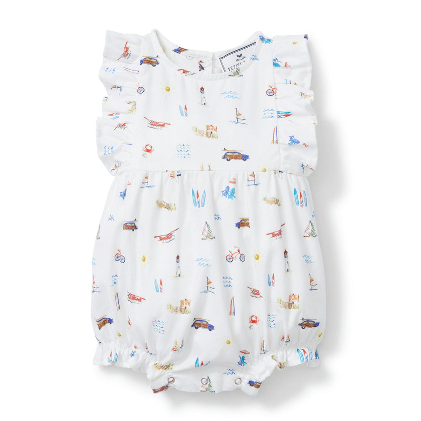 Baby's Twill Ruffled Romper in Summer Nostalgia