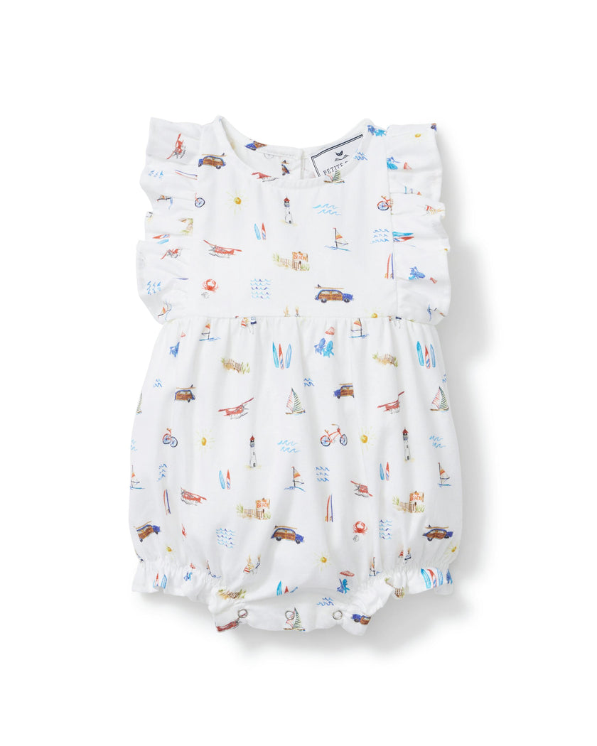 Baby's Twill Ruffled Romper in Summer Nostalgia