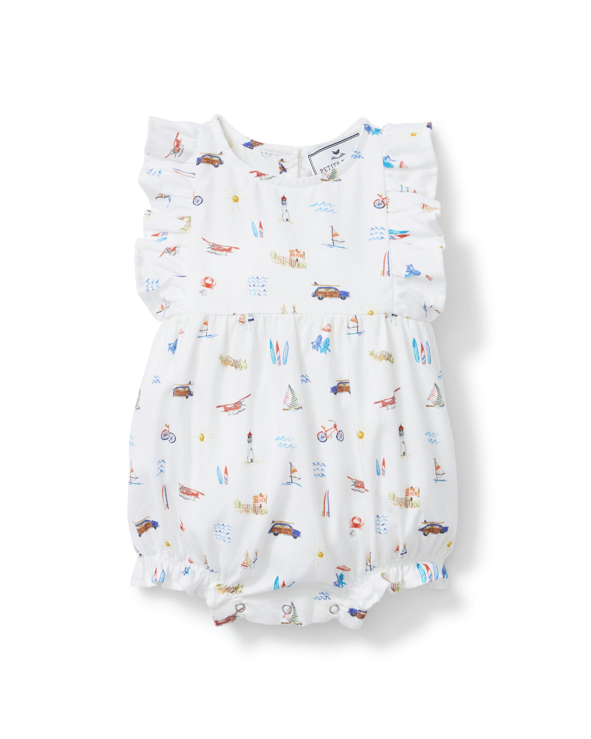 Baby's Twill Ruffled Romper in Summer Nostalgia