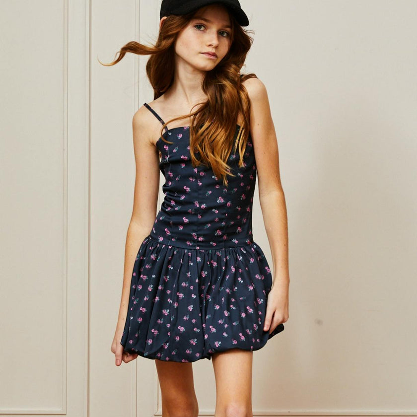 Bailey Satin Ballet Dress - Black Rose