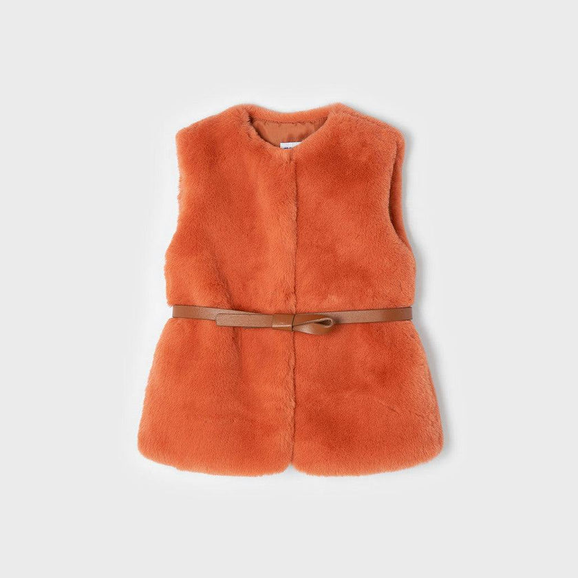 Orange Faux Fur Vest
