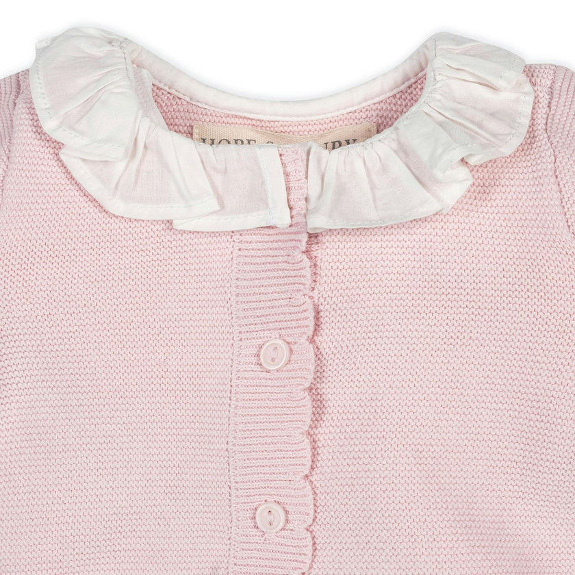 Organic Ruffle Collar Sweater Romper