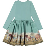 Blue Cotton Llama Print Dress