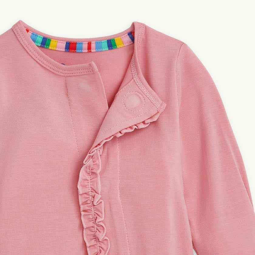 Magnetic Footie with Ruffles TICKLED PINK