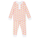 Alden Girls' Pima Cotton Pajama Pant Set - Preppy Pumpkins Bright