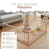Sleepah Waterproof Vegan Leather Baby Play Mat, 50x50  - Waterproof Removable Cover