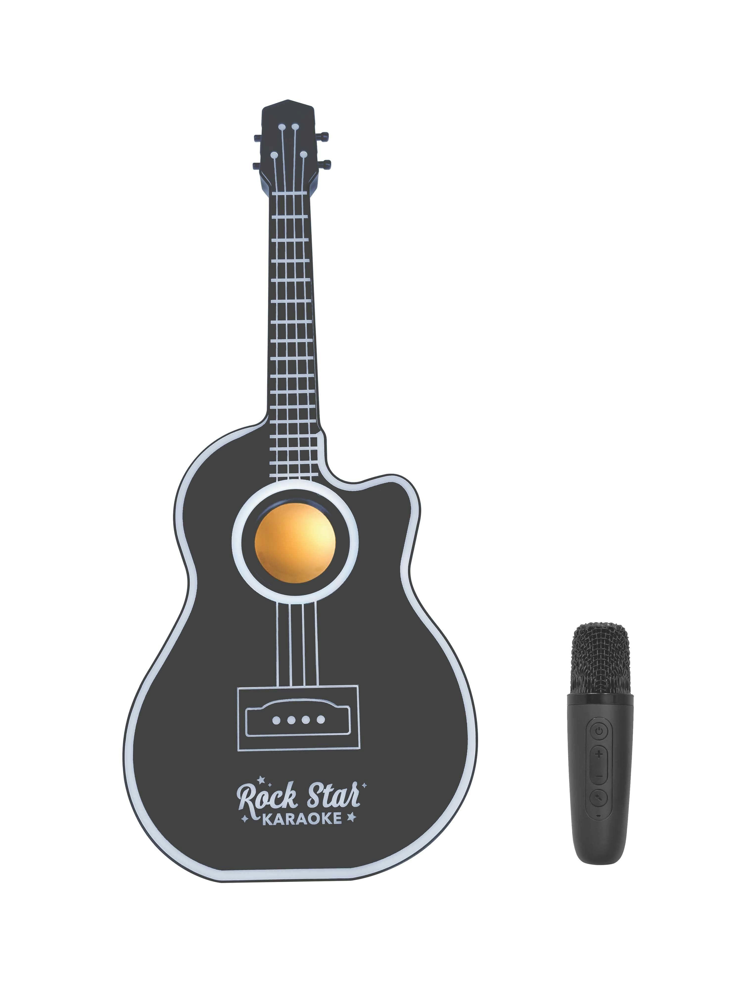 Rock Star Karaoke -Guitar Speaker & Microphone Combo - Black