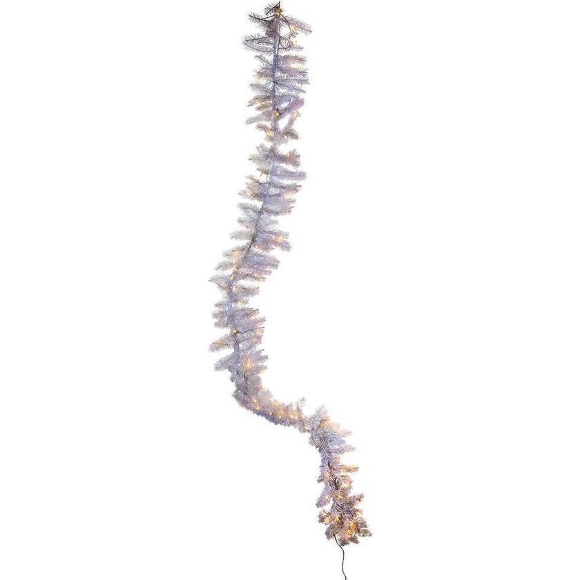 9-Foot Pre-Lit Crystal White Garland