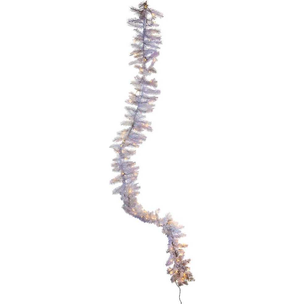 9-Foot Pre-Lit Crystal White Garland