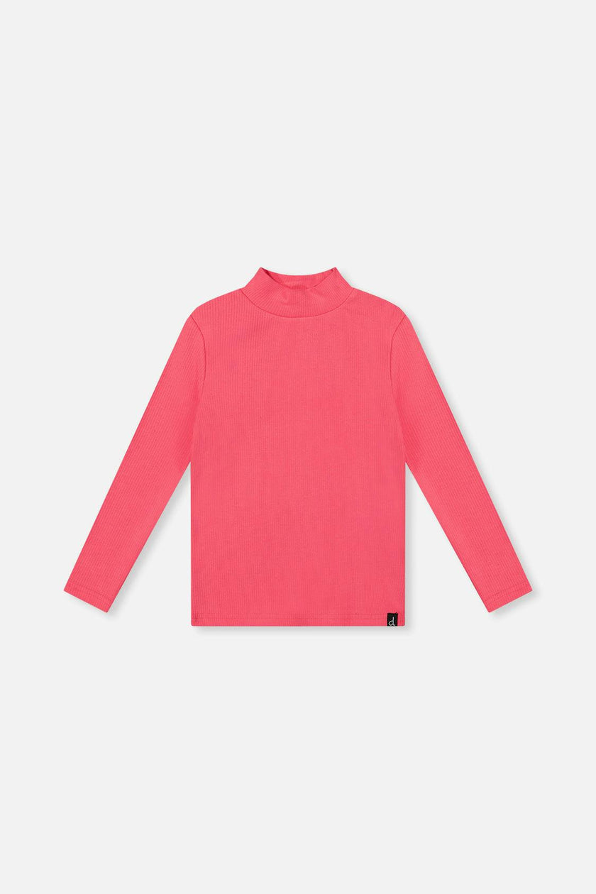 Brushed Rib Mock Neck Top Pink