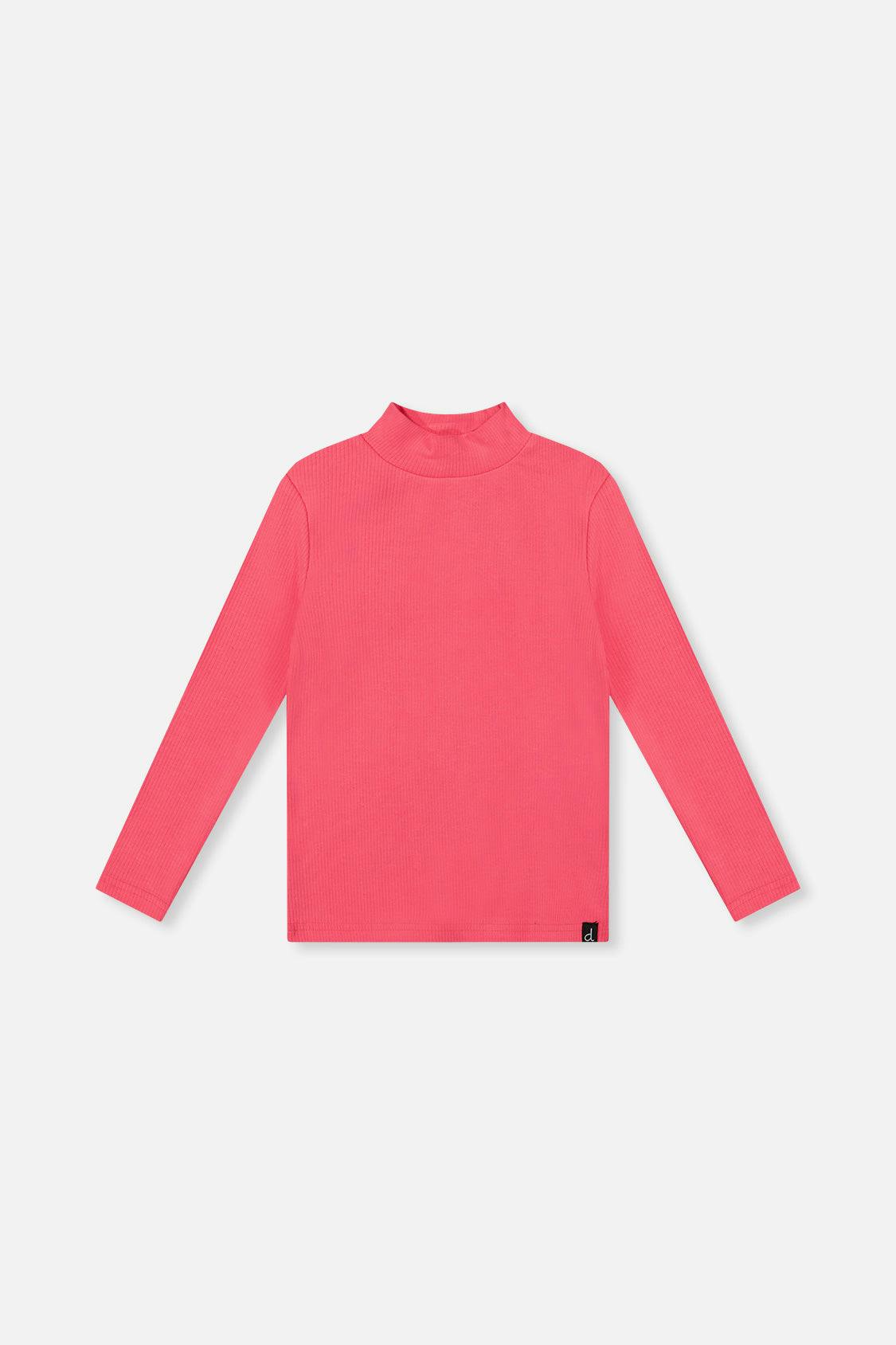 Brushed Rib Mock Neck Top Pink