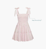 The Ribbon Charlotte Nap Dress - Pink Floral Dot Stripe