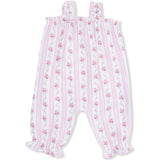 Winding Roses Stripe - Ruffly Strap Overall & Headband