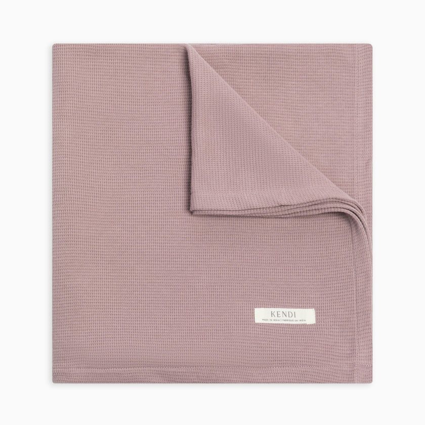 Waffle Knit Baby Blanket Heather Oat