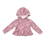 Girls Peplum Hoodie in Mini Lilac Cluster