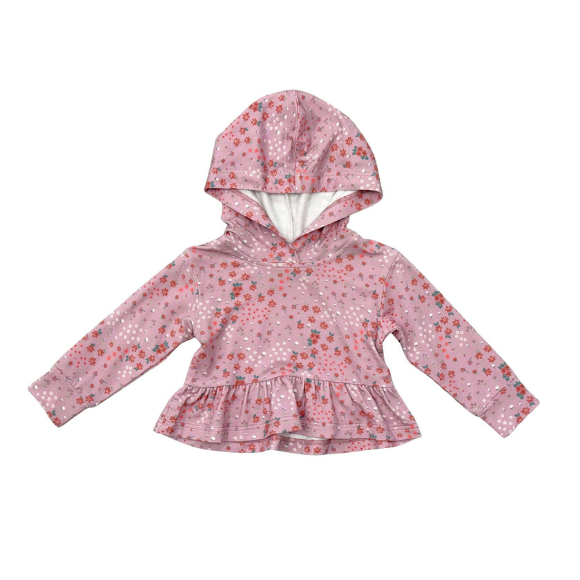Girls Peplum Hoodie in Mini Lilac Cluster