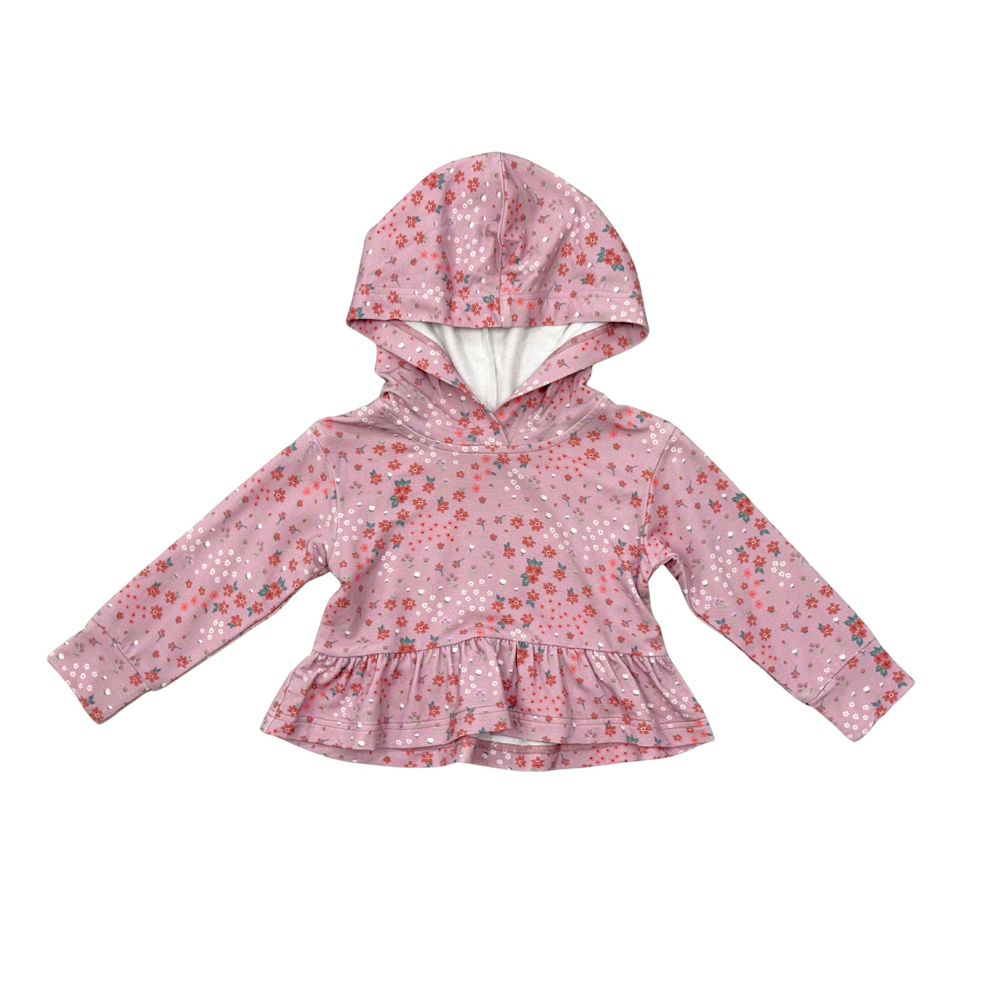 Girls Peplum Hoodie in Mini Lilac Cluster
