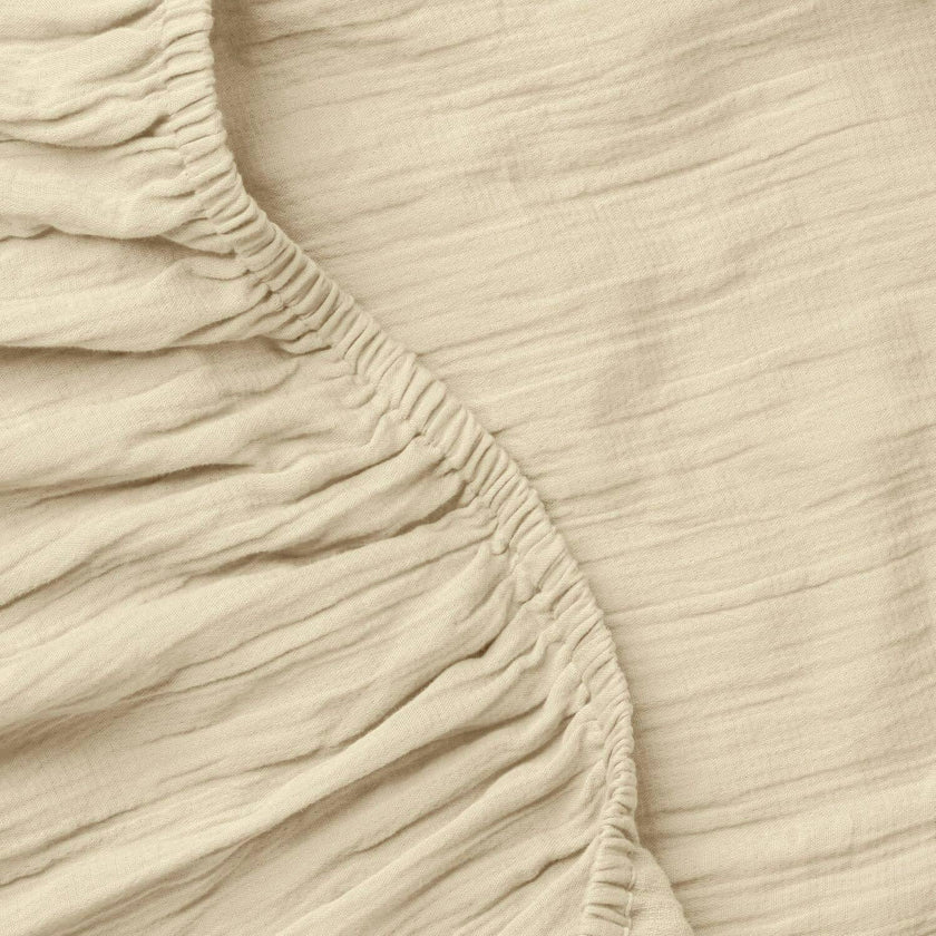 Dune Crinkled Comfort Fitted Sheet, Beige