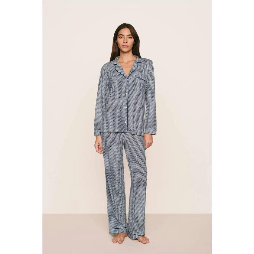Gisele Printed TENCEL™ Modal Long PJ Set, Blue