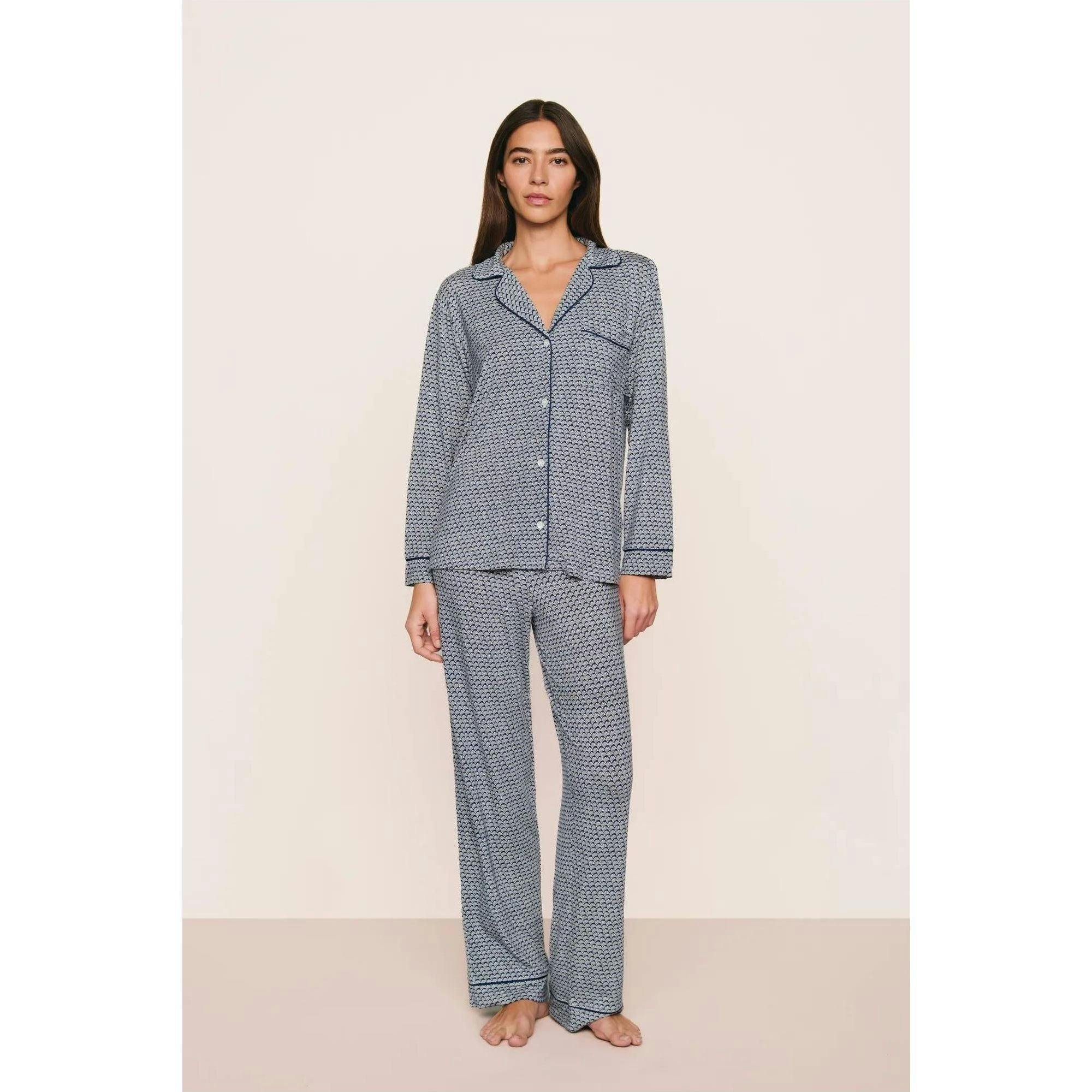 Gisele Printed TENCEL™ Modal Long PJ Set, Blue