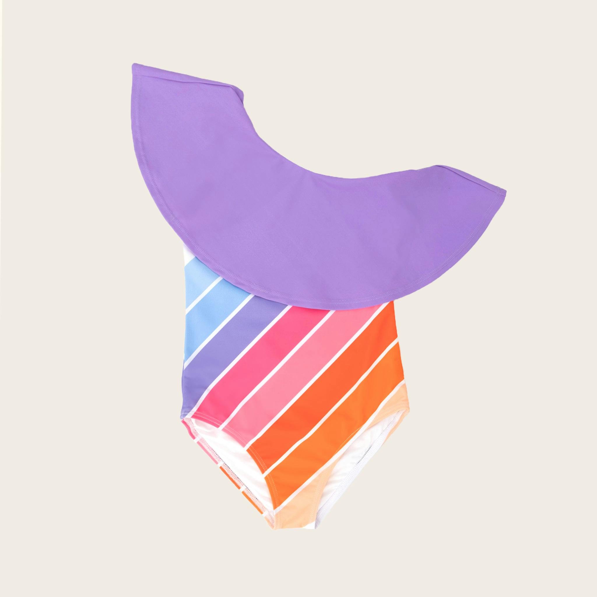 Garden State Rainbow One Shoulder Ruffle