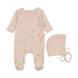Scattered Blossoms Footie & Hat Set Barely Pink
