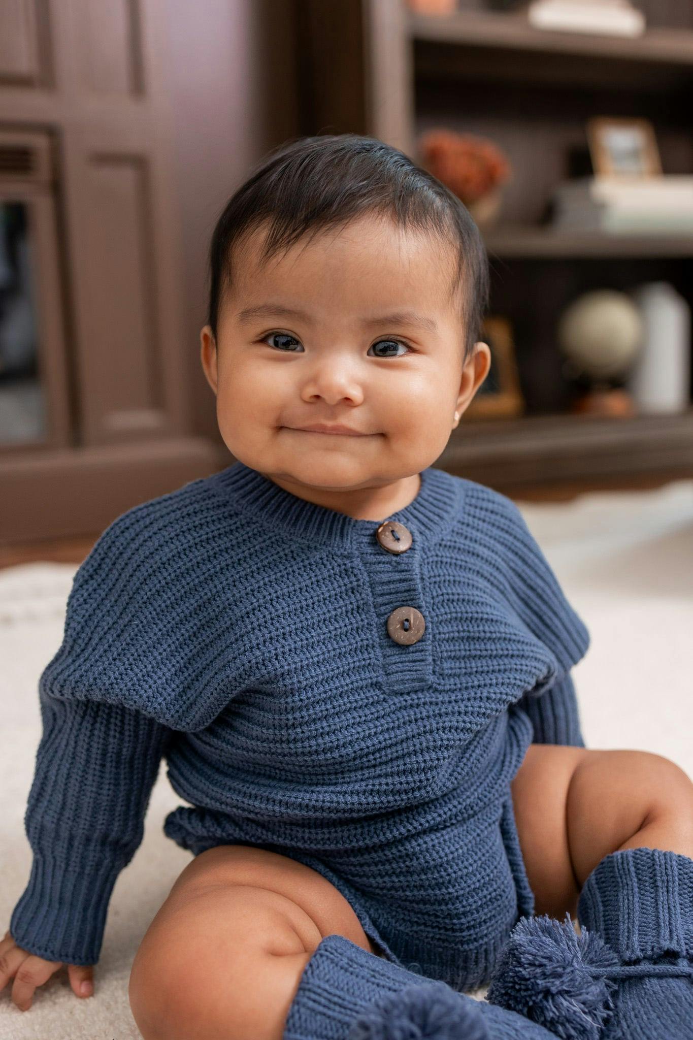 Chunky Knit Romper in Oxford