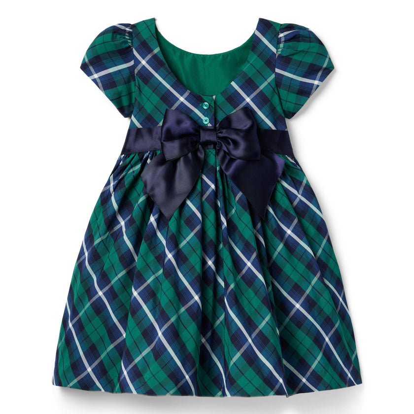 The Bow-Tied Tartan Dress, multicolor