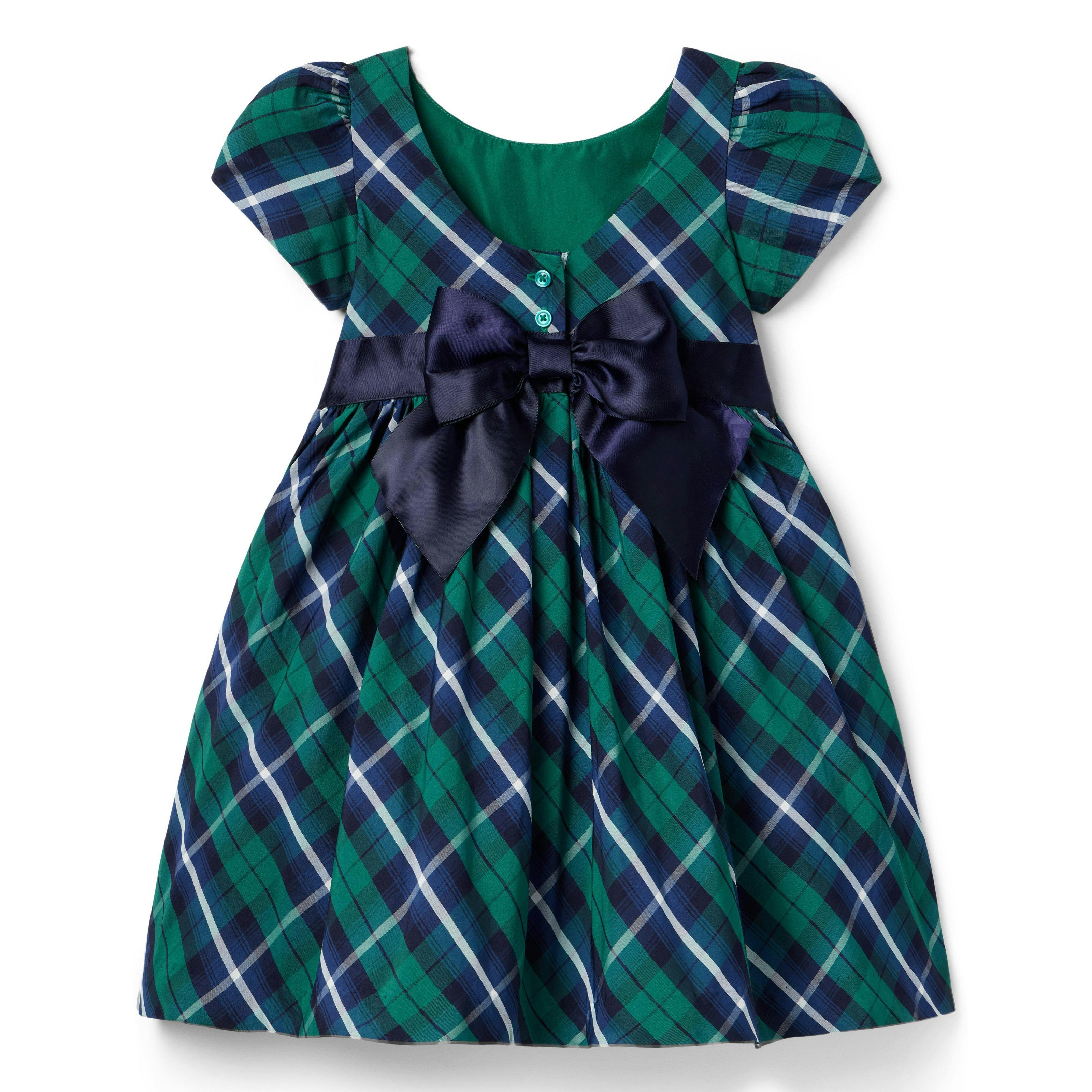 The Bow-Tied Tartan Dress, multicolor