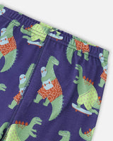 Organic Cotton Two-Piece Pyjama Set Blue Dino Print