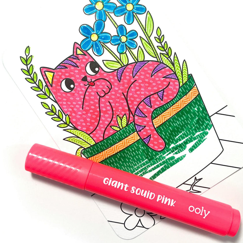 Undercover Art Hidden Pattern Coloring Activity Art Cards - Smitten Kittens - 12 Cards