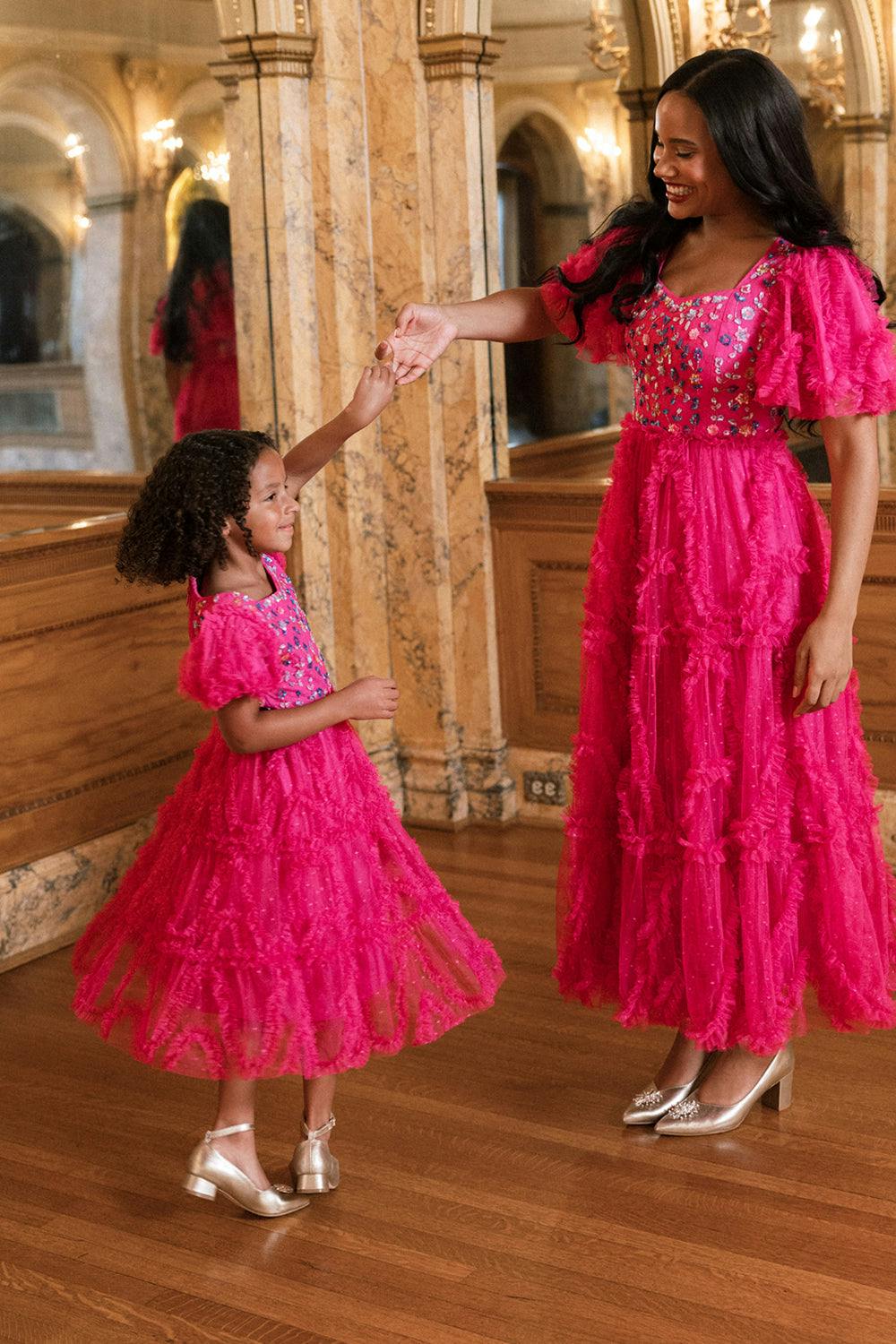 Mini Cressida Dress in Merry Magenta