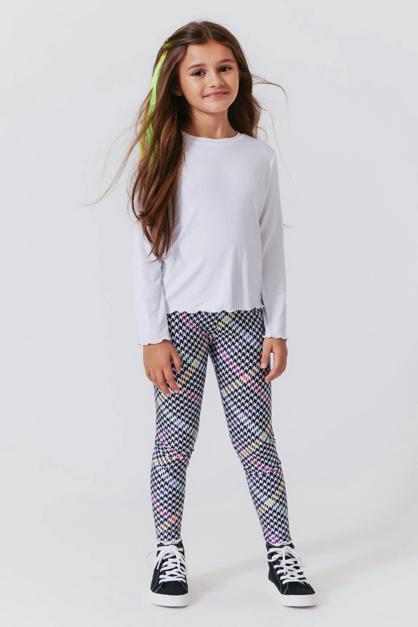 Girls Lettuce Edge Crew Neck Long Sleeve T-Shirt
