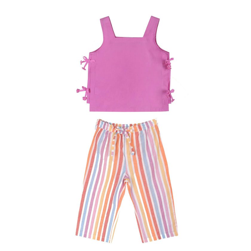 Pink Top & Rainbow Pants