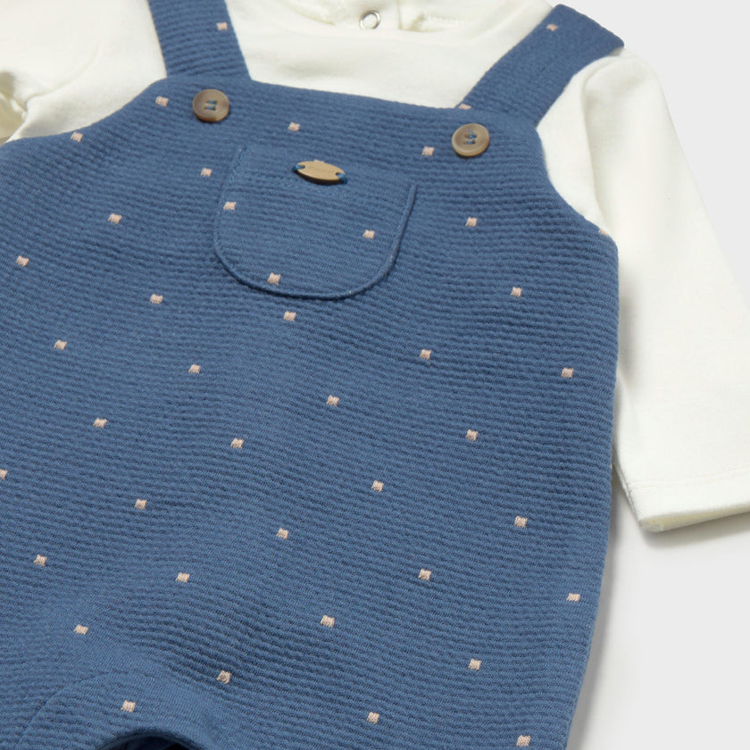 Blueberry Baby Overall Set with Polka Dots