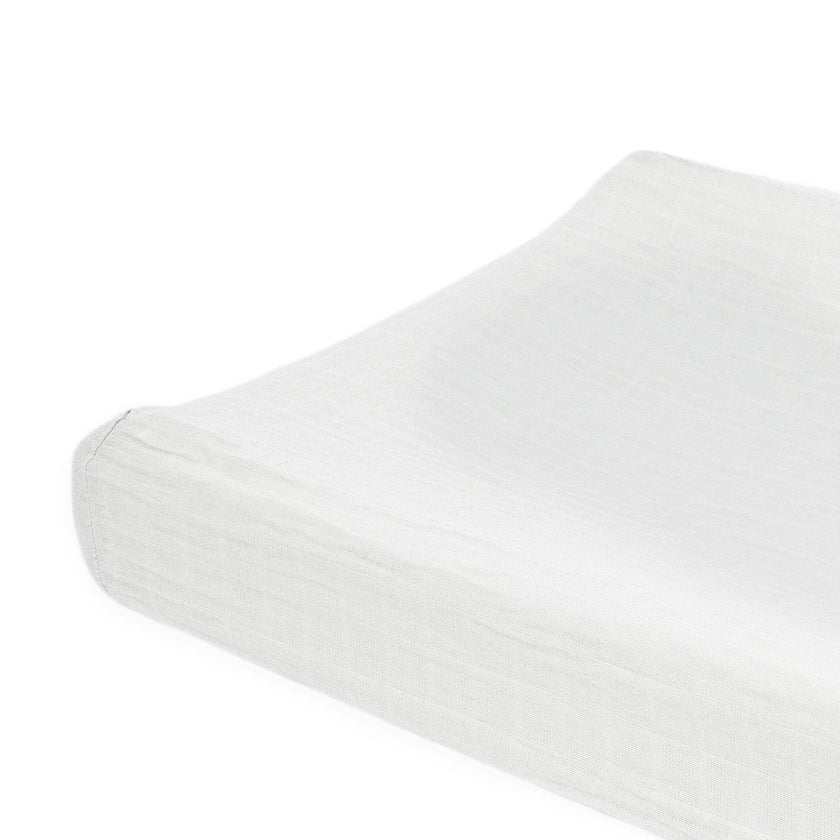 Organic Cotton Muslin Changing Pad Cover - White