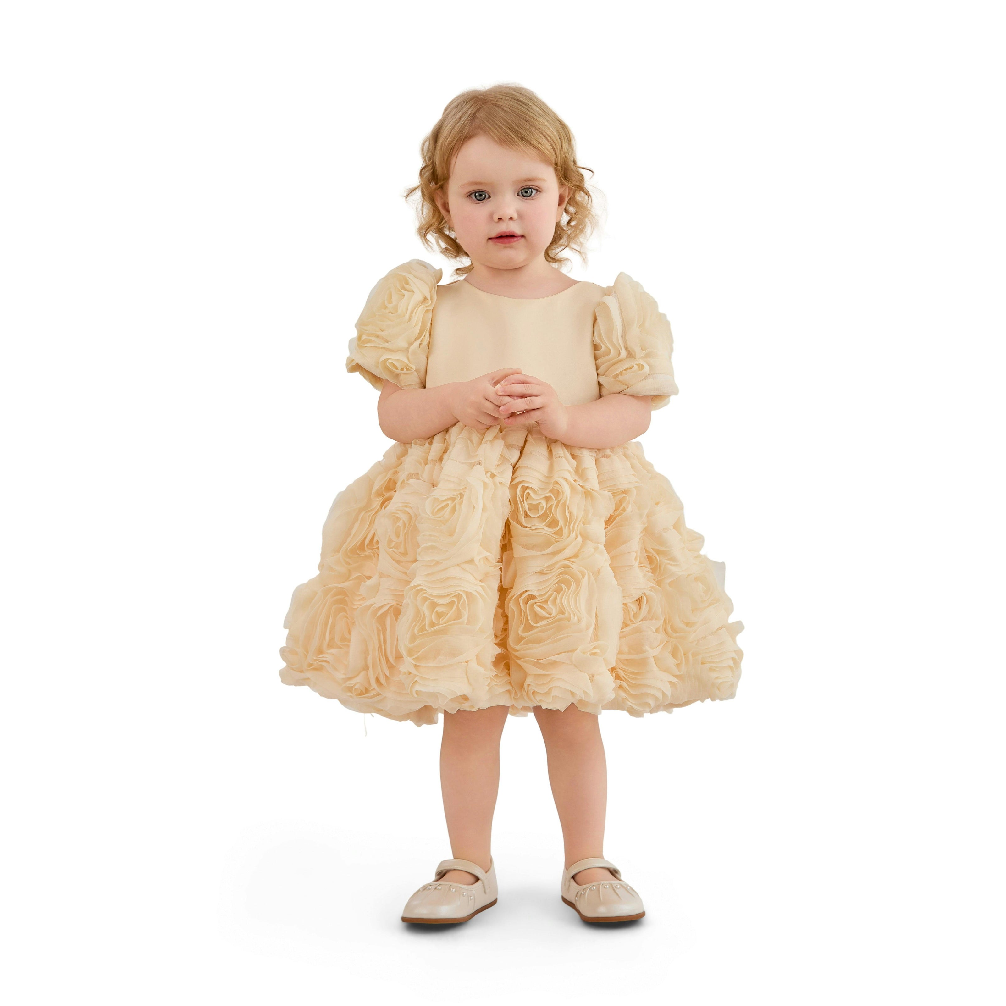 Champagne Bow Rosette Dress
