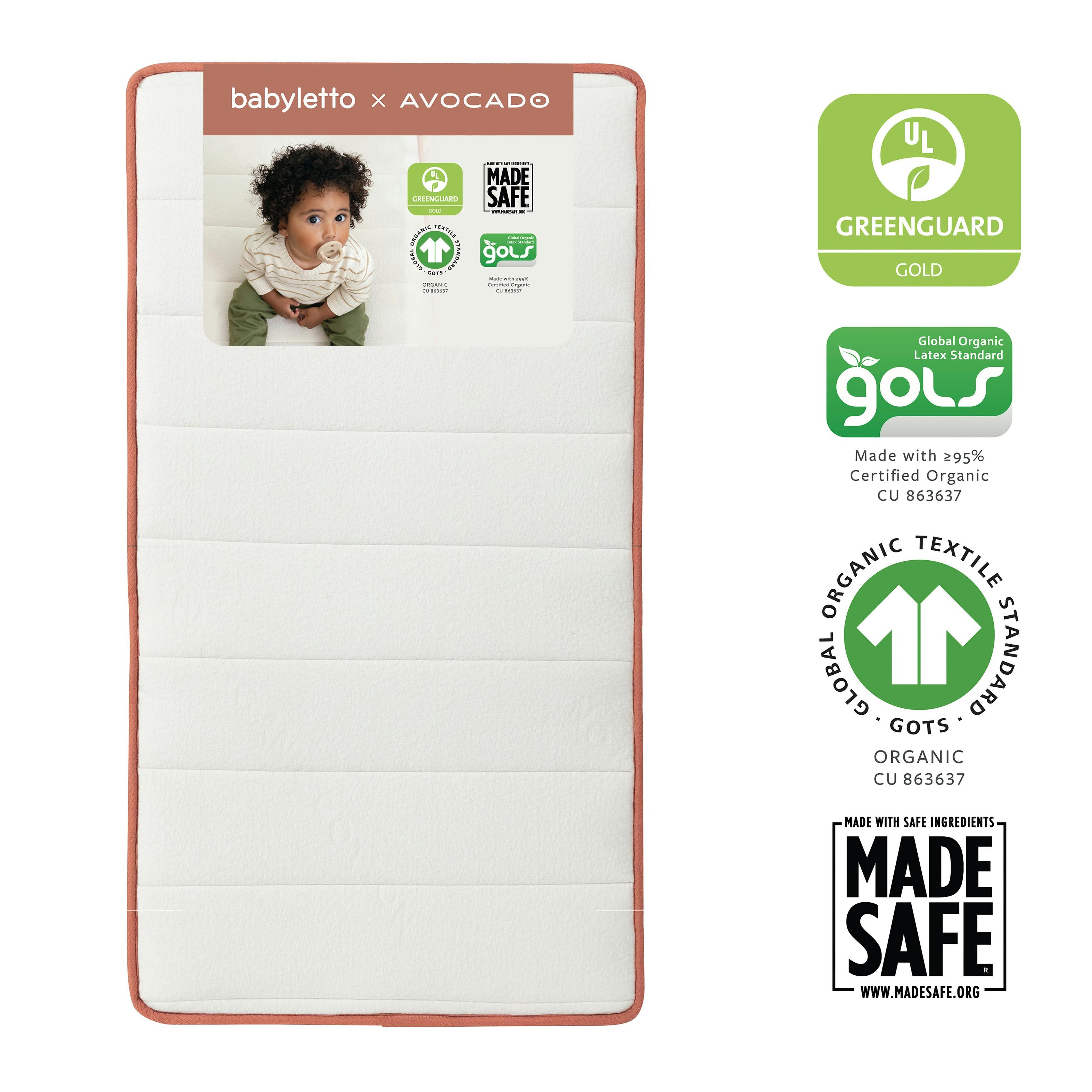 Babyletto x Avocado Organic Crib Mattress 2-Stage and 100% Nontoxic