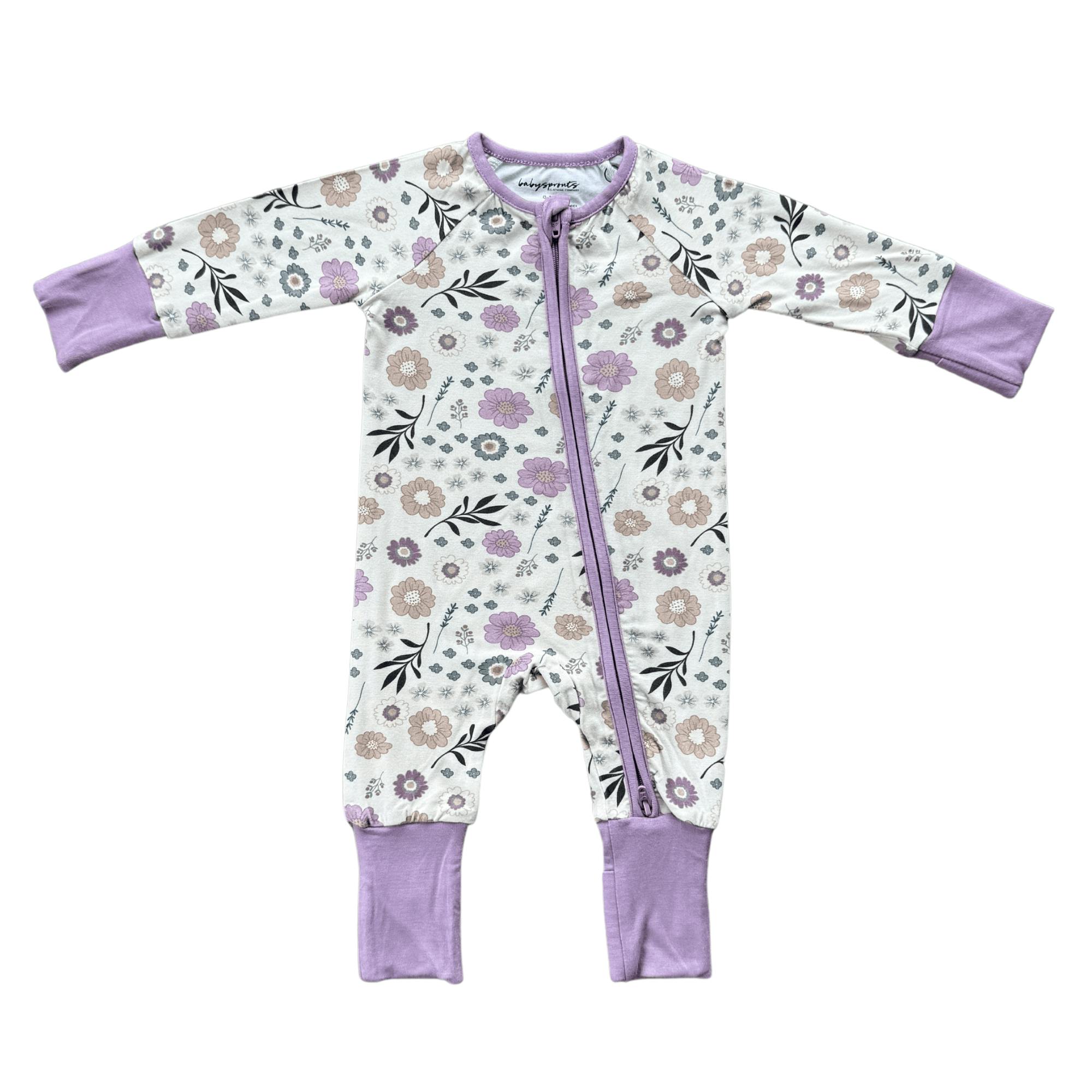Long Sleeve Zip Romper Hair Bow