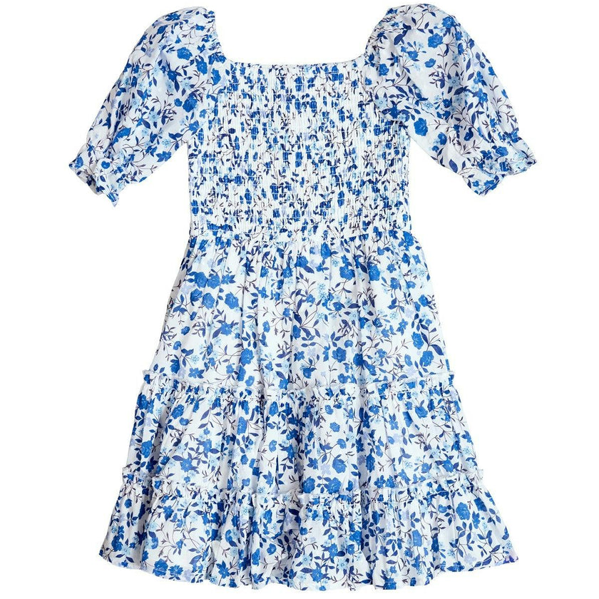 Mini Madeline Dress in Ditsy Cobalt Floral