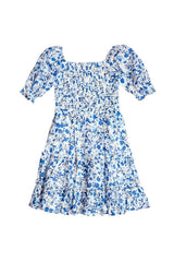 Mini Madeline Dress in Ditsy Cobalt Floral