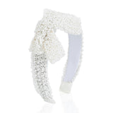 White Pearl Bow Headband