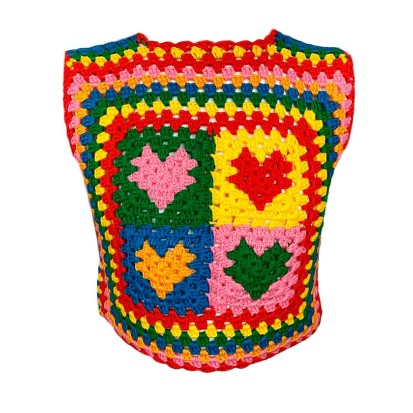 Tote Hand-Crochet Sleeveless Crop Top